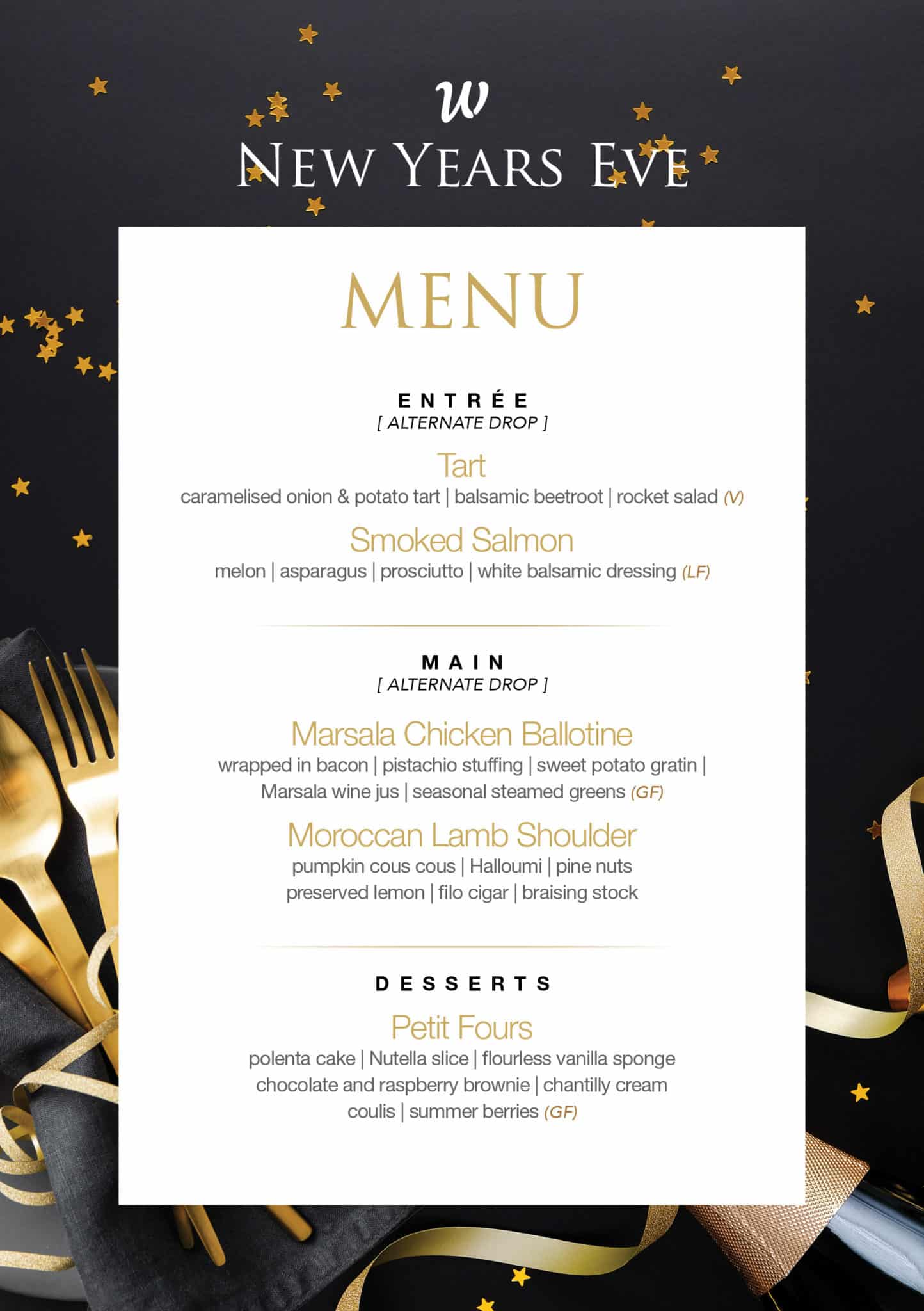 New Year's Eve Dinner - The Westport Club